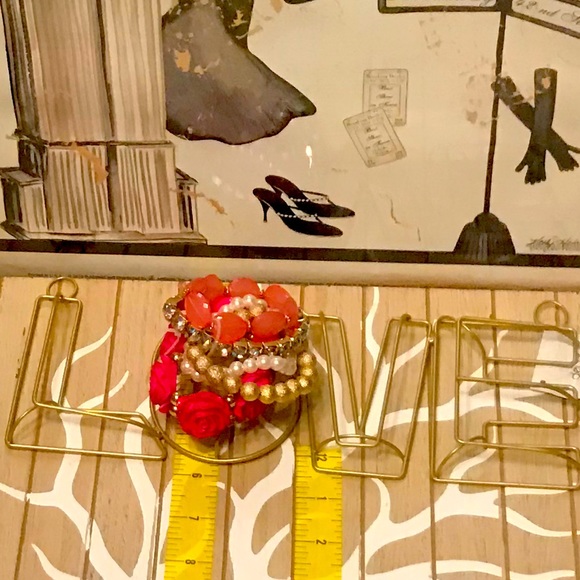 5Pcs Fashion Stretch Bracelet Set Pink - Picture 1 of 12